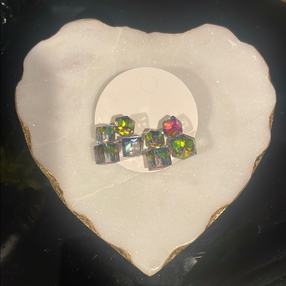 Iridescent Cube Earrings